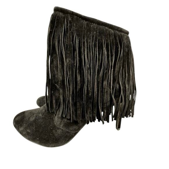 Chase & Chloe Carina-1Fringed Ankle Boot in Black Size 11 - Picture 8 of 15